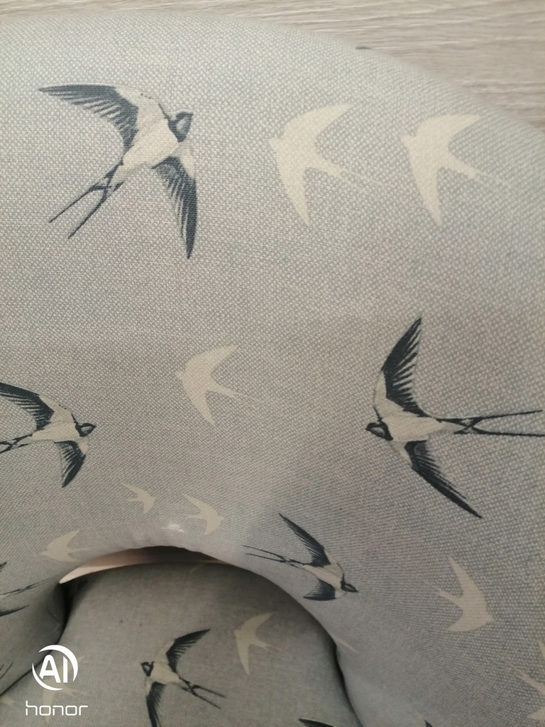 Single Upholstered swallow bird print Chair