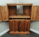 Great solid pine hideaway corner computer cupboard