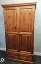 Solid pine double wardrobe with drawers