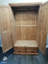 Solid pine double wardrobe with drawers