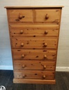 Quality solid pine tall chest of seven drawers