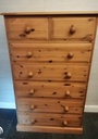 Quality solid pine tall chest of seven drawers