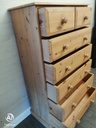 Quality solid pine tall chest of seven drawers