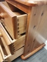 Quality solid pine three drawer bedside chest