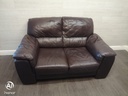 Good quality two seater leather brown sofa