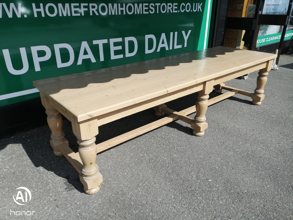 Large Solid Pine Chunky 3 Meter Dining table