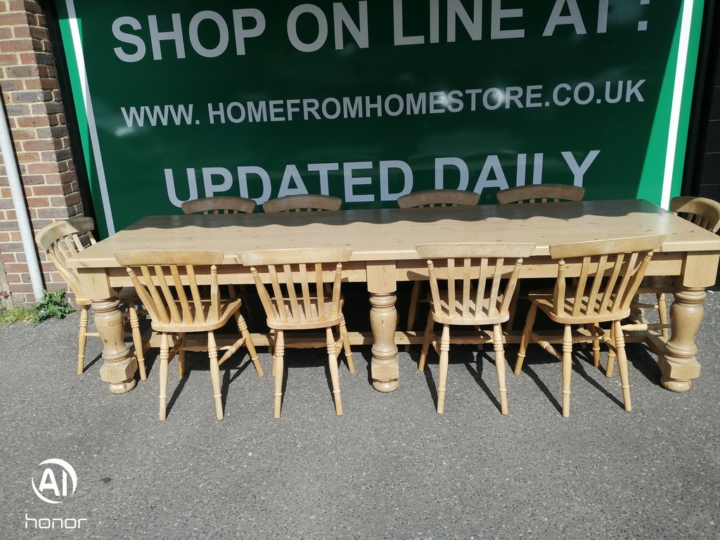 Large Solid Pine Chunky 3 Meter Dining table