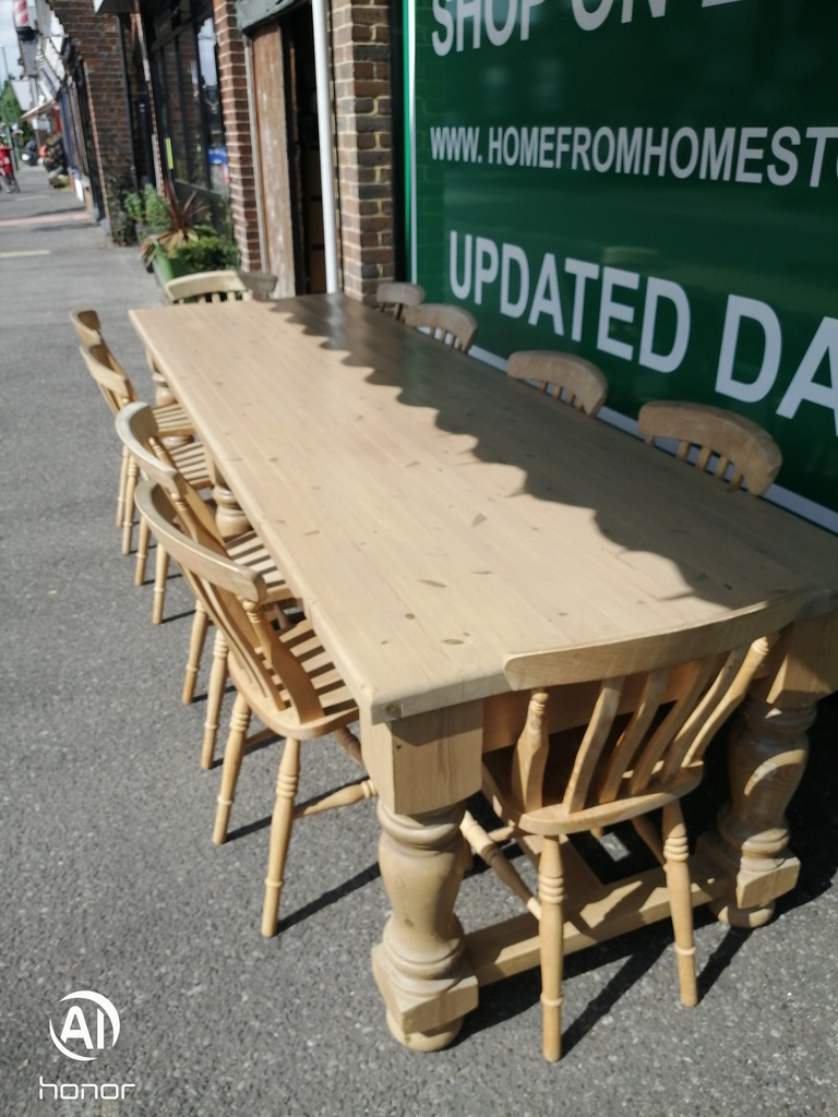 Large Solid Pine Chunky 3 Meter Dining table