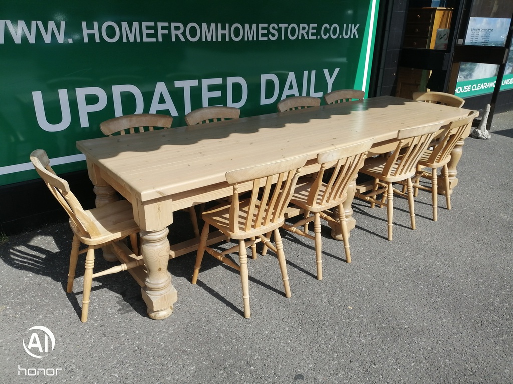 Large Solid Pine Chunky 3 Meter Dining table