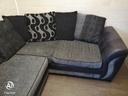 DFS GREY TONED PILLOW BACK CORNER SOFA