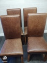 4 X TAN LEATHER DINING CHAIRS