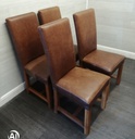 4 X TAN LEATHER DINING CHAIRS