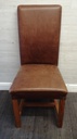 4 X TAN LEATHER DINING CHAIRS