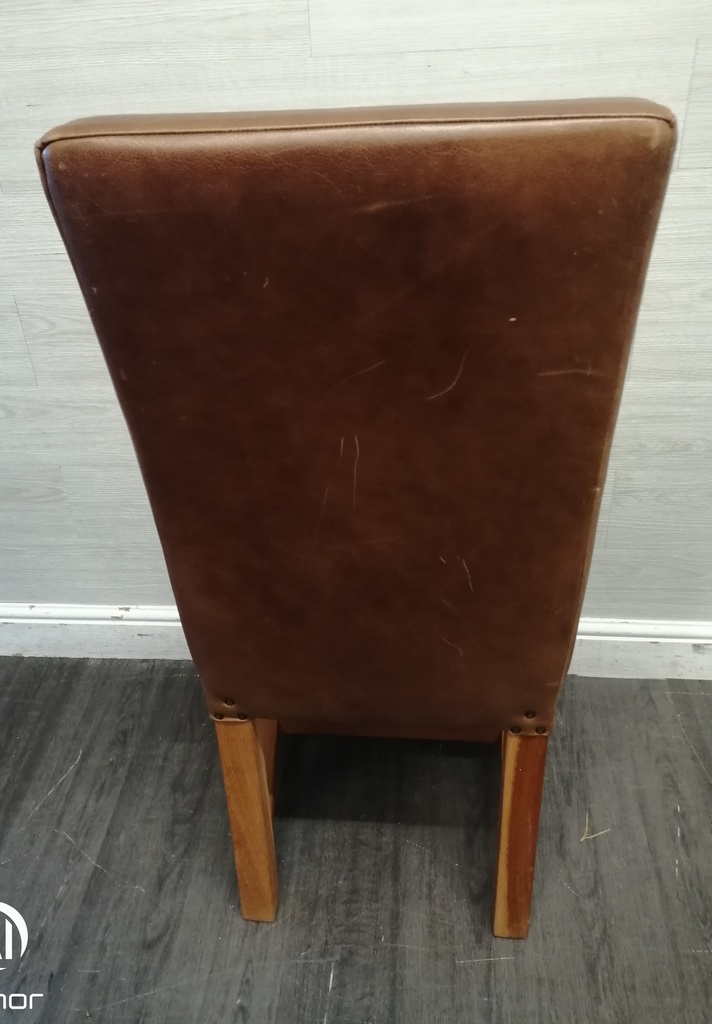 4 X TAN LEATHER DINING CHAIRS