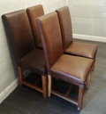 4 X TAN LEATHER DINING CHAIRS