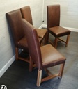 4 X TAN LEATHER DINING CHAIRS