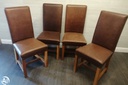 4 X TAN LEATHER DINING CHAIRS