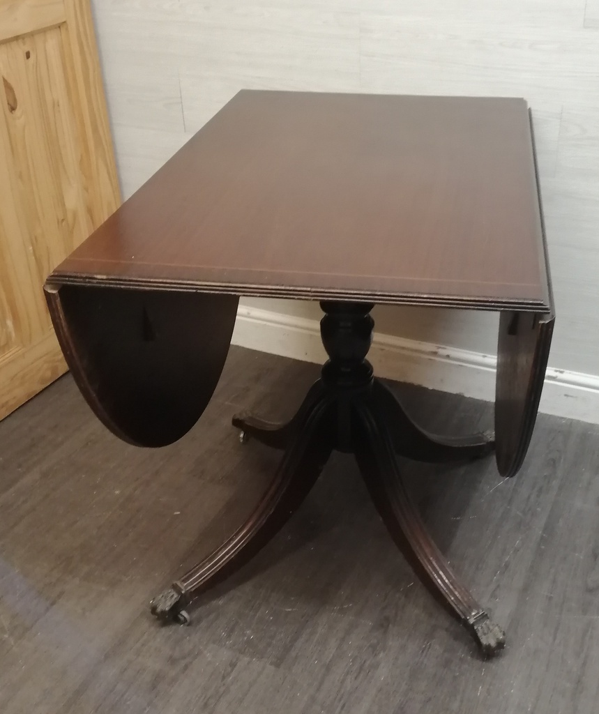 REPRO MAHOGANY DROP LEAF DINING TABLE