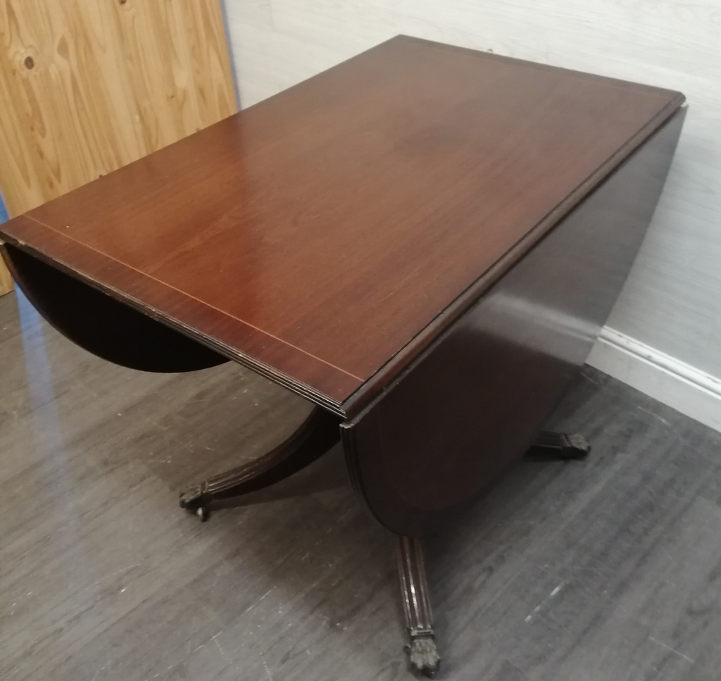 REPRO MAHOGANY DROP LEAF DINING TABLE