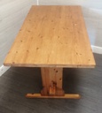 Solid Pine Dining Table &amp; Two Benches
