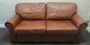 Brown leather sofa and armchair set