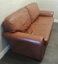 Brown leather sofa and armchair set