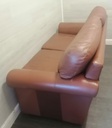 Brown leather sofa and armchair set