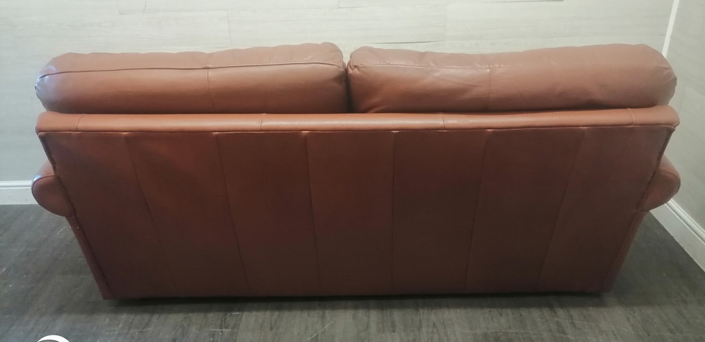 Brown leather sofa and armchair set