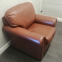 Brown leather sofa and armchair set