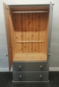 Solid pine  grey painted wardrobe