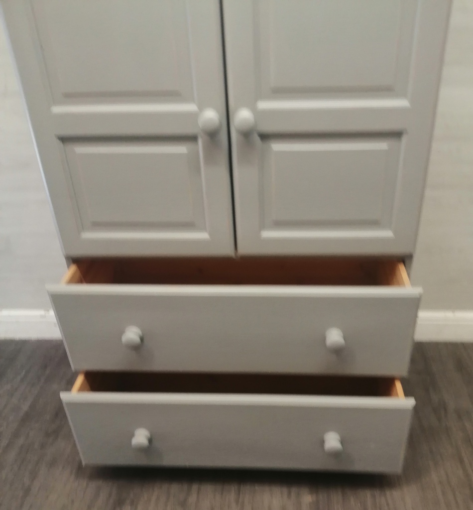 Solid pine  grey painted wardrobe