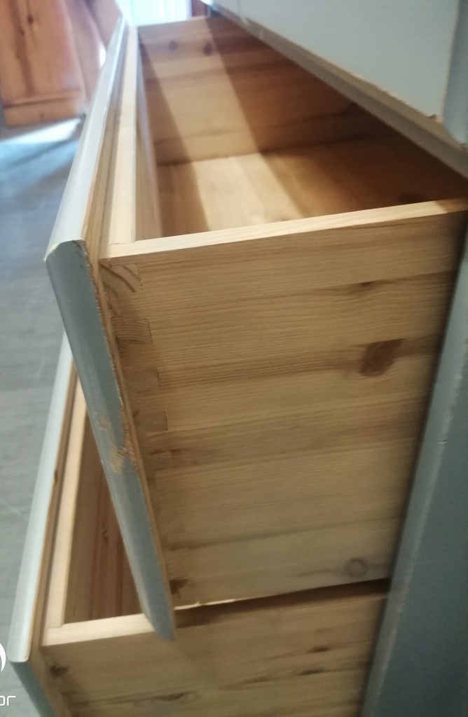 Solid pine  grey painted wardrobe