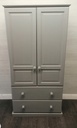 Solid pine  grey painted wardrobe