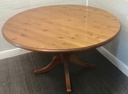 4ft 2&quot; round pine dining table