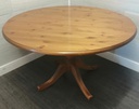 4ft 2&quot; round pine dining table