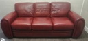 Deep red leather three peice suite