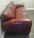 Deep red leather three peice suite