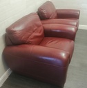 Deep red leather three peice suite