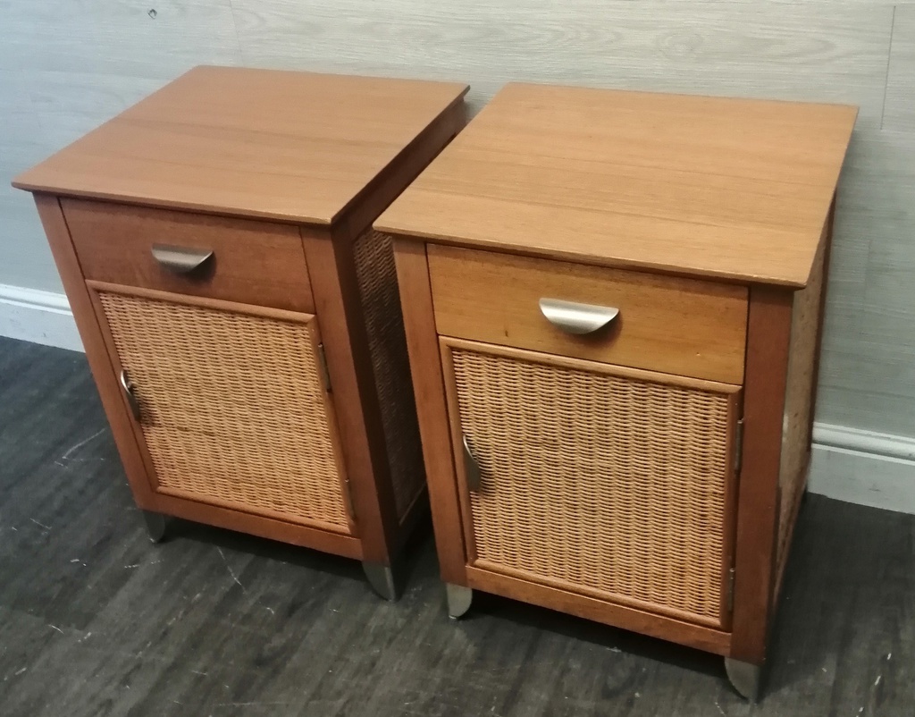 MODER PAIR OF BEDSIDE CUPBOARDS