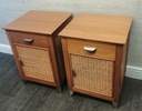 MODER PAIR OF BEDSIDE CUPBOARDS
