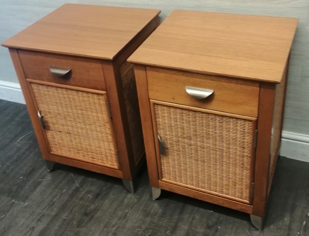 MODER PAIR OF BEDSIDE CUPBOARDS