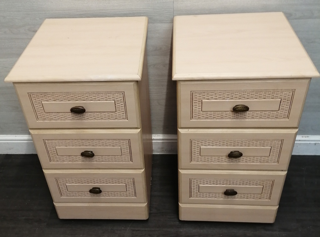 Pair of cream bedside chests