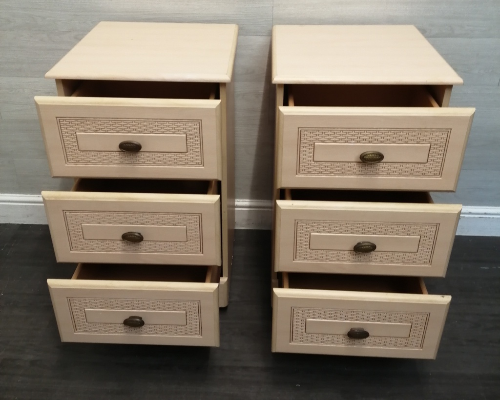 Pair of cream bedside chests