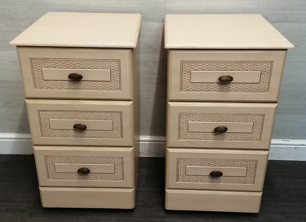 Pair of cream bedside chests