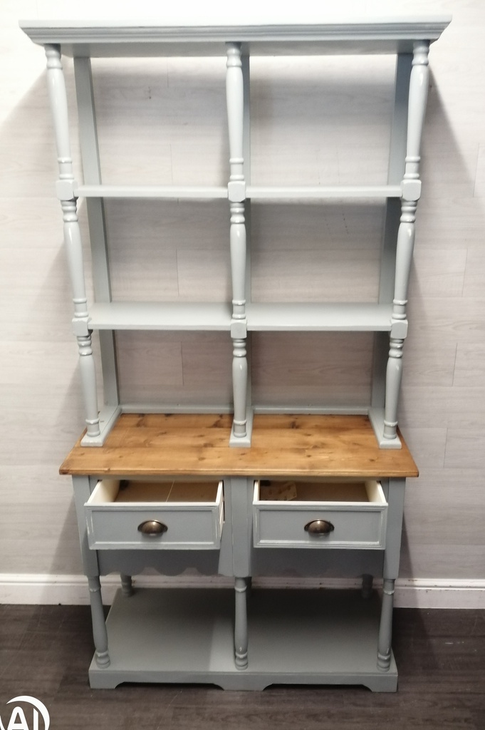 Painted open shelf dresser sideboard