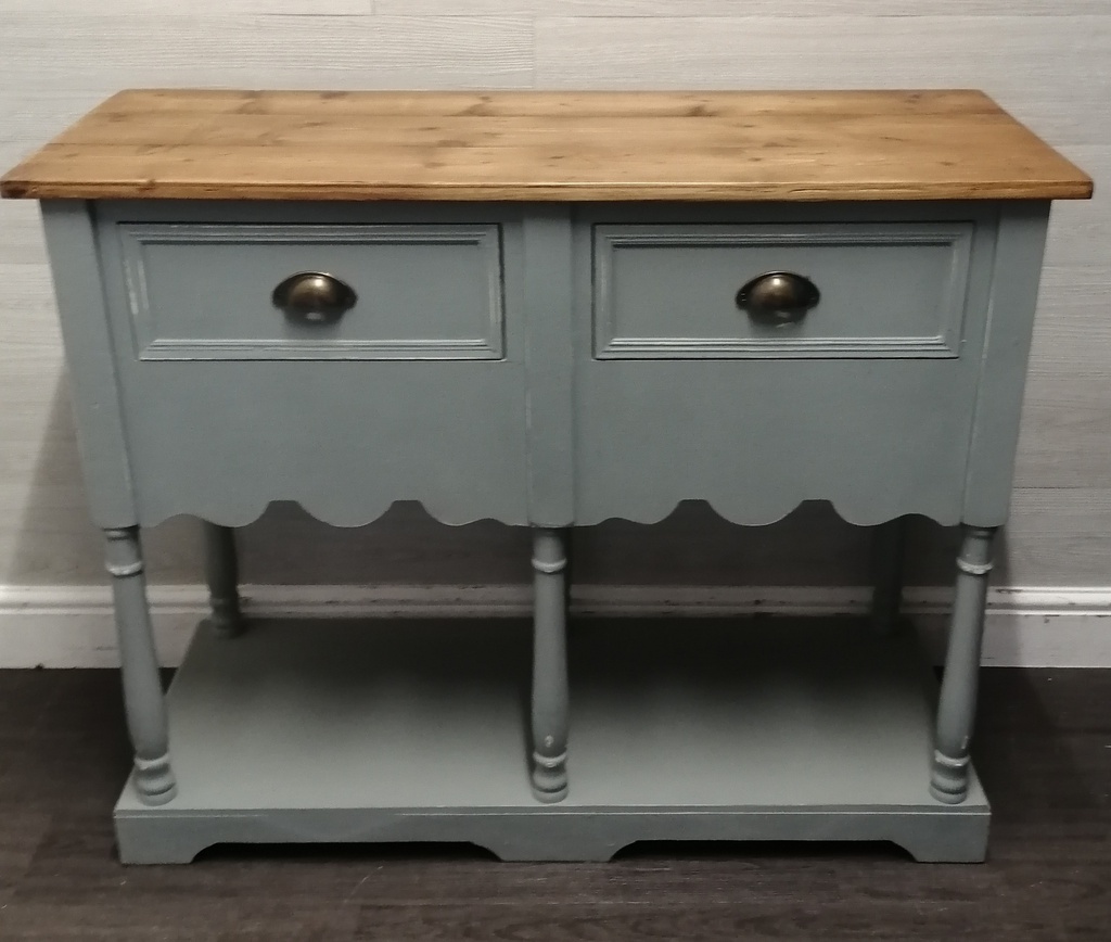 Painted open shelf dresser sideboard