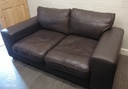 Three seater leather brown sofa