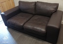 Three seater leather brown sofa