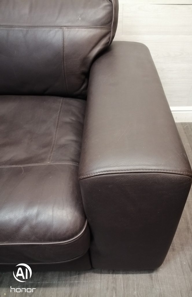Three seater leather brown sofa
