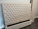 LOVELY 5ft BEIGE TONED BUTTON BACK Bed Frame